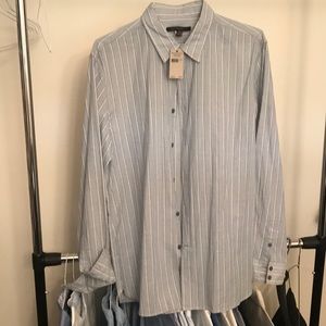 John Varvatos, Large, blue striped LS button down